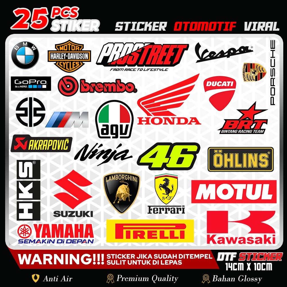 

LENOBI - STIKER DTF OTOMOTIF - STIKER RACING - STICKER MOTOR - STICKER MOBIL