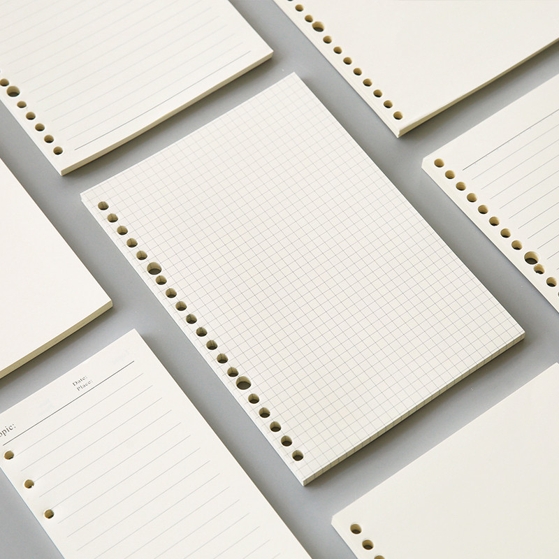 

A5 20 Holes B5 26 Holes Notebook Refills Paper Spiral Journal Planner Inner Pages Dotted Grid Blank Cornell PP Spiral Cover