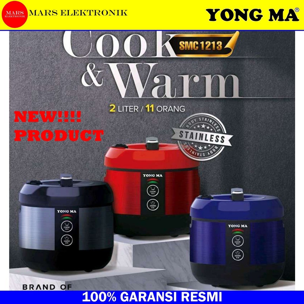 RICE COOKER YONG MA SMC-1213 - 2LITER - NEW 2023 - SMC 1213 - YONGMA - MAGIC COM - PENANAK NASI YONG