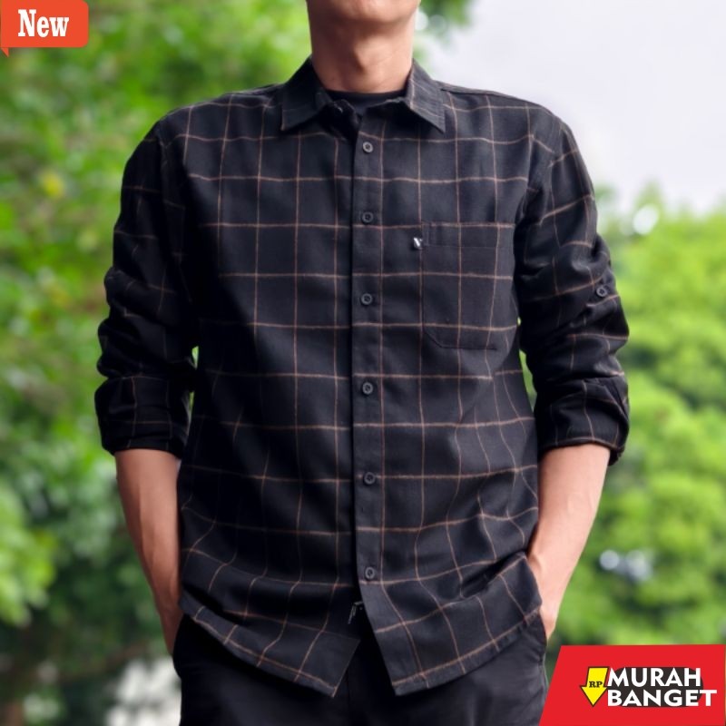 kemeja kotak kotak cowok Kemeja Flanel Kotak Kotak Vuxor TRV147