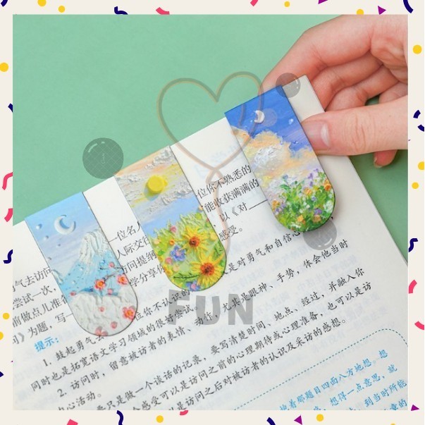 

FF - Pembatas Buku Book Holder Magnet Estetik Aestethic Motif Flower Garden Sky Gaya Korea Jepang Import Murah Promo COD (Free Plastik)