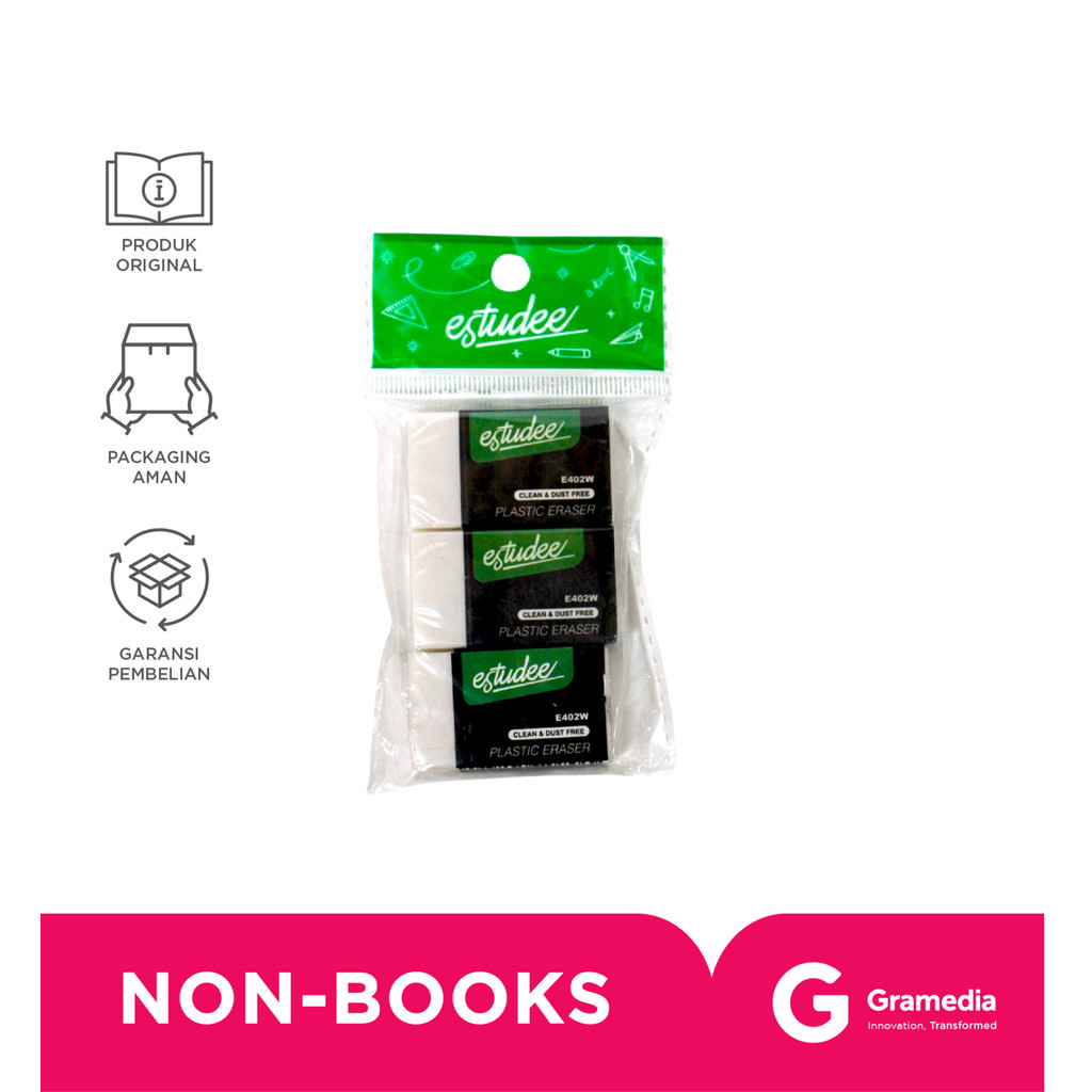 

Estudee Eraser White E402W Set 3