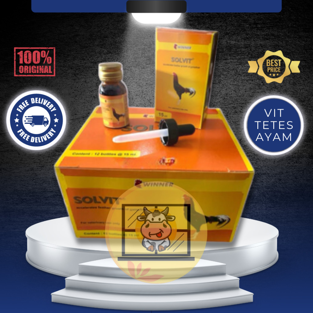 SOLVIT LAGA 15 ML WINNER BY MEDION - Vitamin Penumbuh & Meningkatkan Pertumbuhan Bulu Ayam Laga.