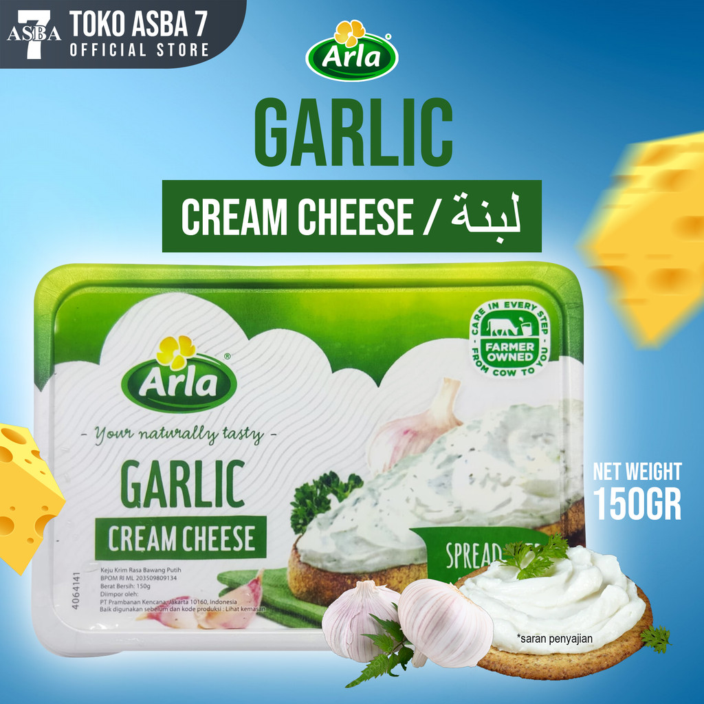 

ARLA CLASSIC CREAM CHEESE & GARLIC CREAM CHEESE 150gr