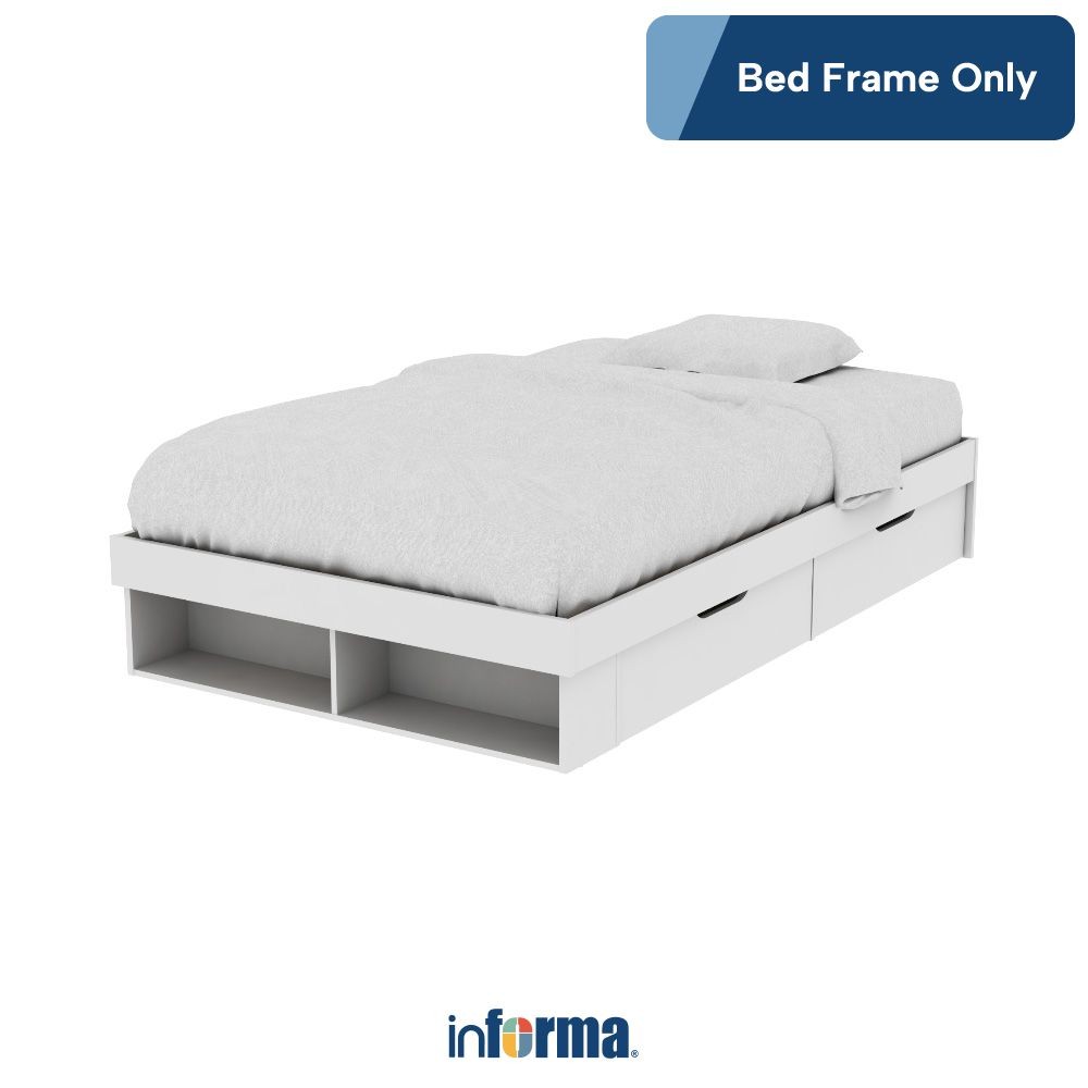 Informa 120X200 cm Gio Tempat Tidur Dengan Penyimpanan - Putih Bed Ranjang Minimalis Aesthetic Perab