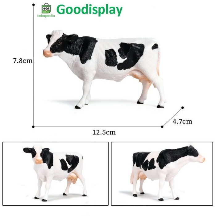 ✨Q.LnS✨ - BEST SELLER aneka mainan miniatur hewan wild farm animal sapi banteng kerbau - Holstein Co
