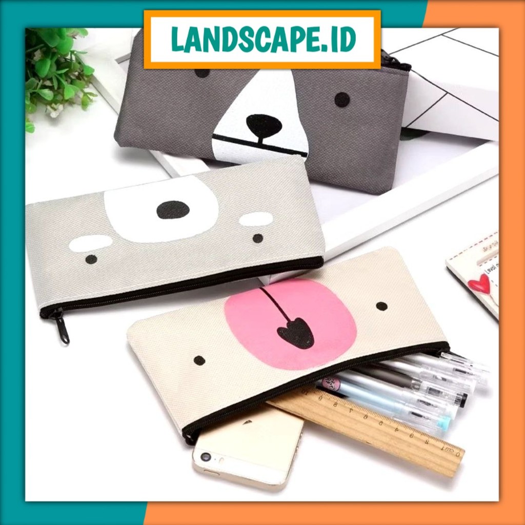 

LS Tempat Pensil Pulpen Kain Kanvas Karakter Hewan Lucu Kotak Pensil Serbaguna Motif Animal Dompet pouch make up kosmetik wanita Import