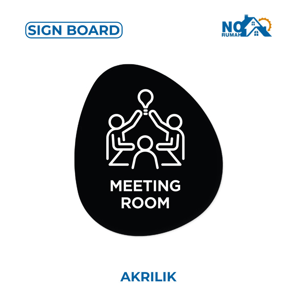 

Meeting Room Sign Board Akrilik Tempel Signage Dinding Papan Label Acrylic Restoran Wall Stiker Dinding Petunjuk Toko Cafe