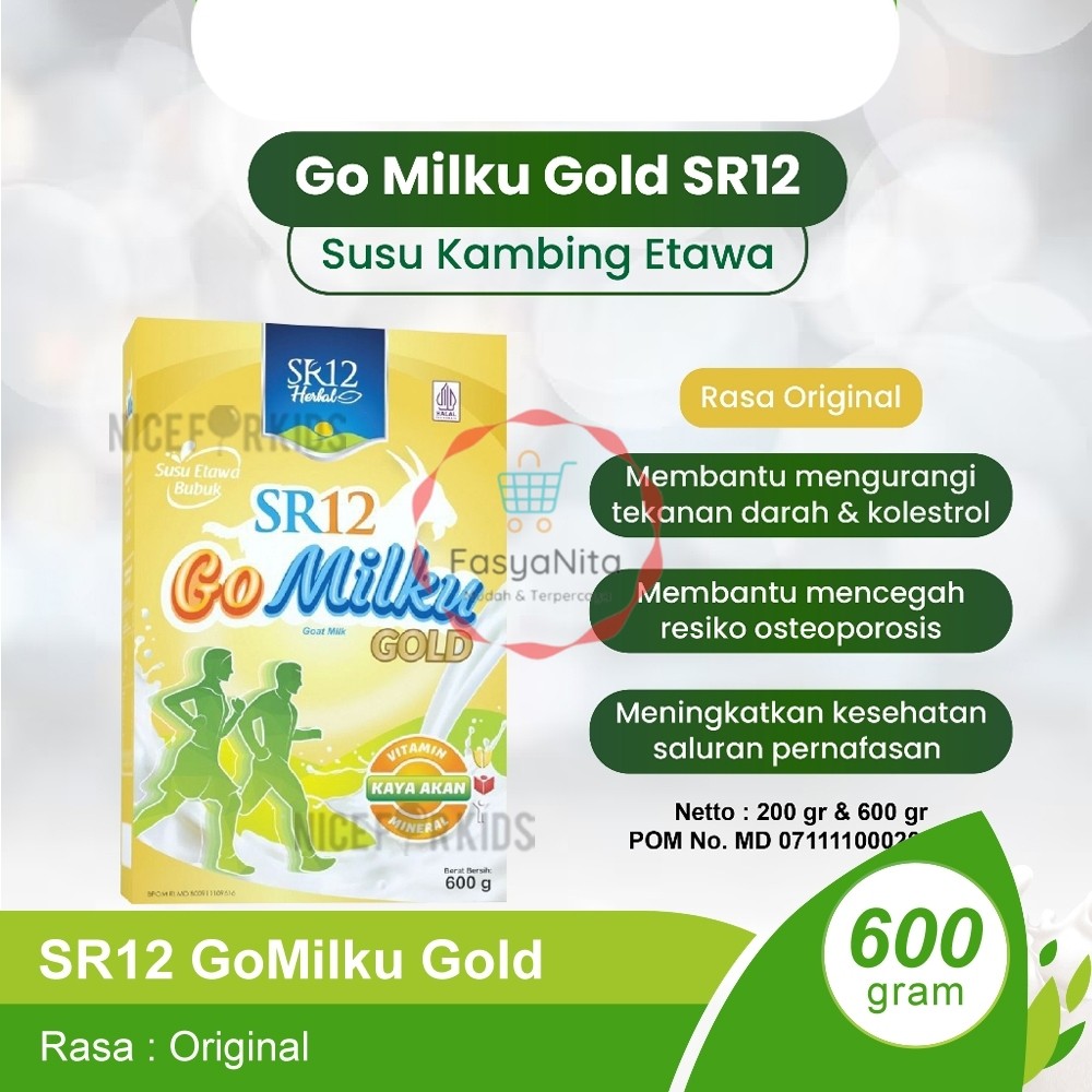 

SR12 GoMilku Go Milku Gold Susu Kambing Etawa Atasi Nyeri Sendi Pegal Linu Kolesterol Tekanan Darah Tinggi - Fasyanita Denpasar