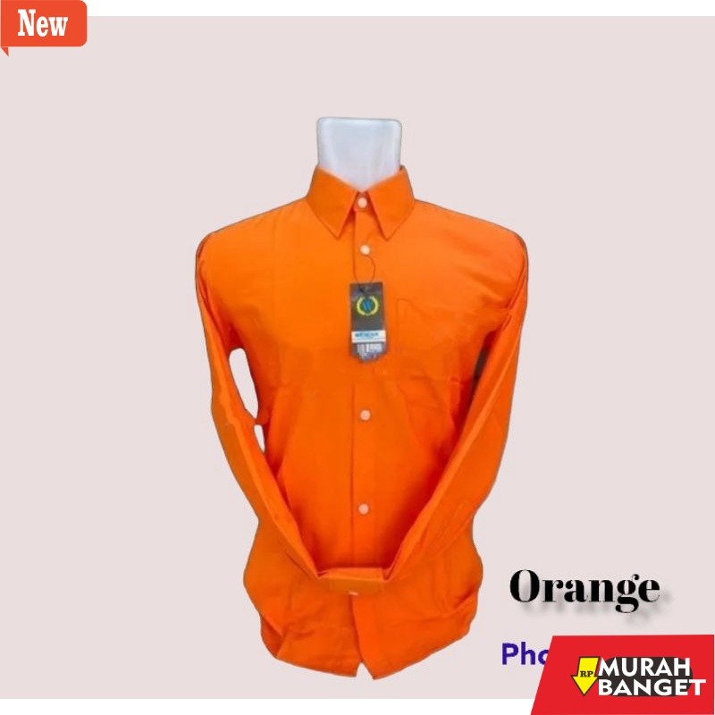 kemeja formal pria Kemeja Formal Warna OrangeKemeja Pria Polos Tangan Panjang