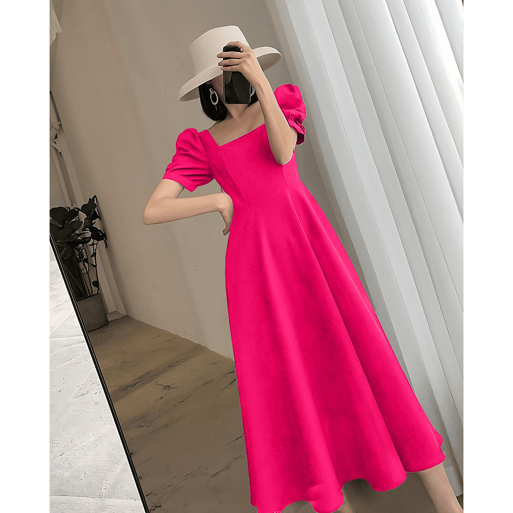 GRIV - Realpict Lora Dress Fashion Crepe Best Seller Hanji Dress Crepe Premium