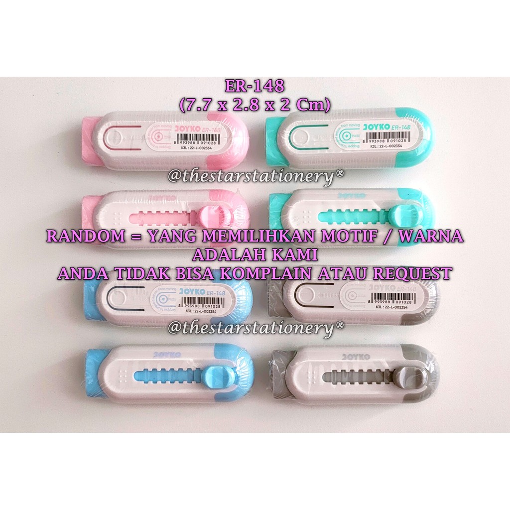 

(1 Biji) GROSIR Penghapus Cutter Joyko ER-148 / Eraser Joyko ER-148 (1 Biji)