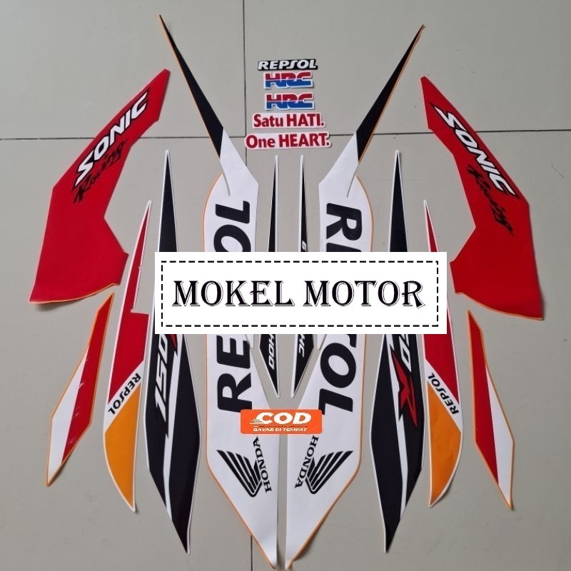Striping stiker Honda Sonic 150 R 2015 2016 Repsol Fullset