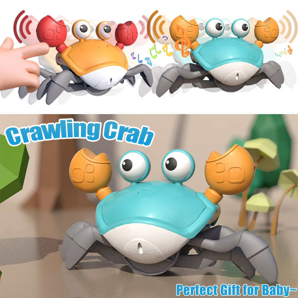 Crawling Crab with Music LED Musical Crab Avoid Obstacles Interactive Crawling Crab Sensory Moving T