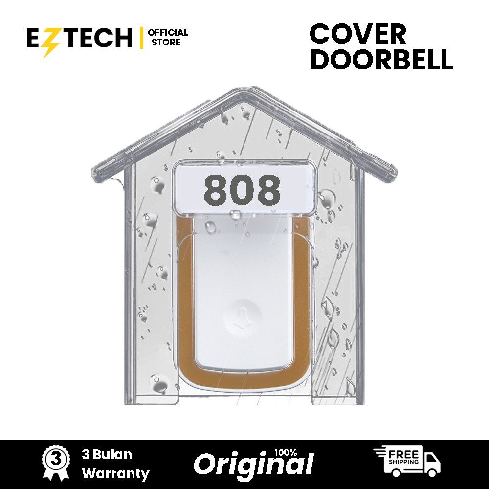 

YEN Casing Bel Pintu Tahan Air Transparan Penutup Bel Anti Air Rain Cover Door Bell Elegant/Casing
