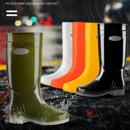 Women Rain Boot Hightop Water Shoes Women Rain Boot Fashion Work Waterproof Shoes Nonslip Rubber Sho