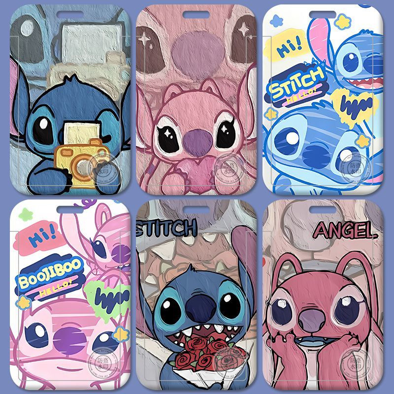 

[ID card holder] Tempat kartu Kartun Stitch, tempat kartu proximity portabel, kartu bus, wadah pelindung kartu pelajar, kartu makan, wadah pelindung kartu akses, wadah pelindung mode baru.