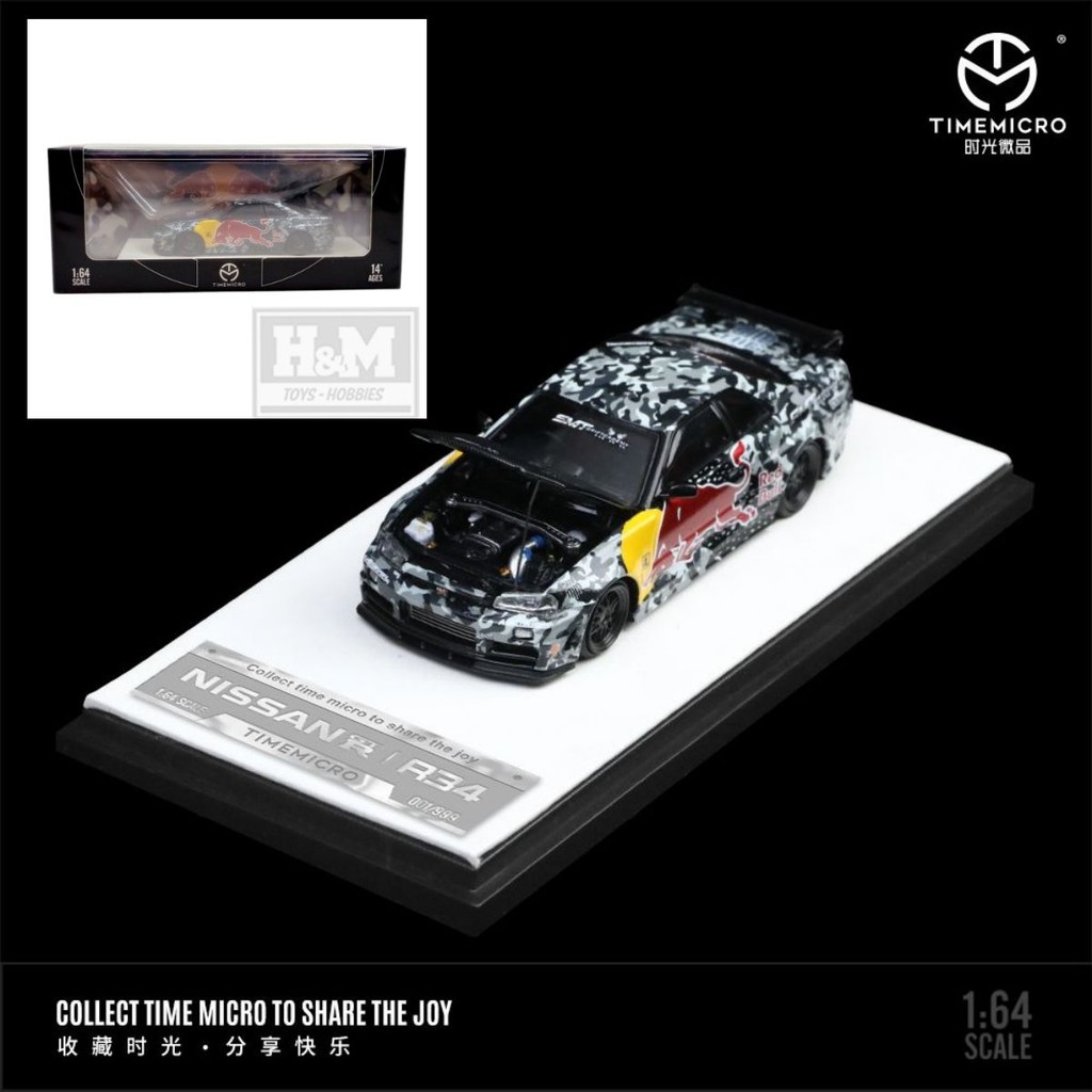 Time Micro 1/64 Nissan Skyline GTR R34 Redbull Camfouflage