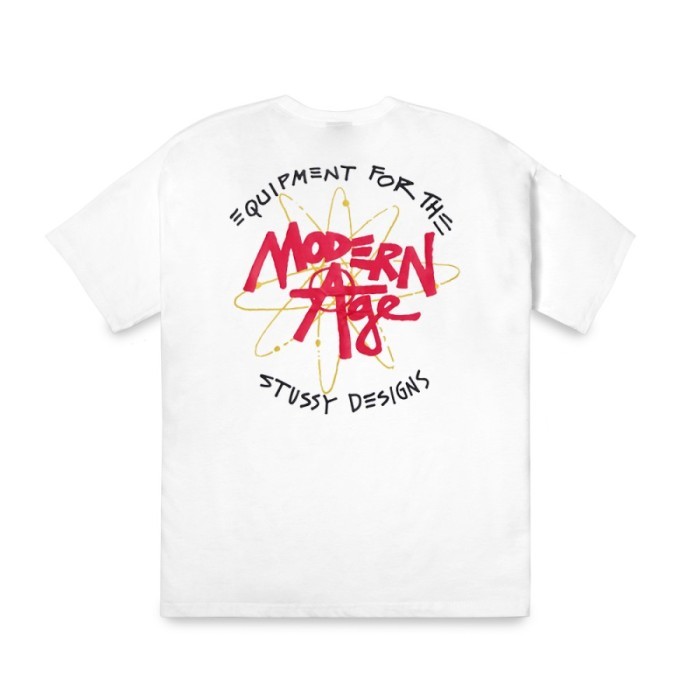 Kaos Oversize Stussy Equipment White Tshirt - ORI - S