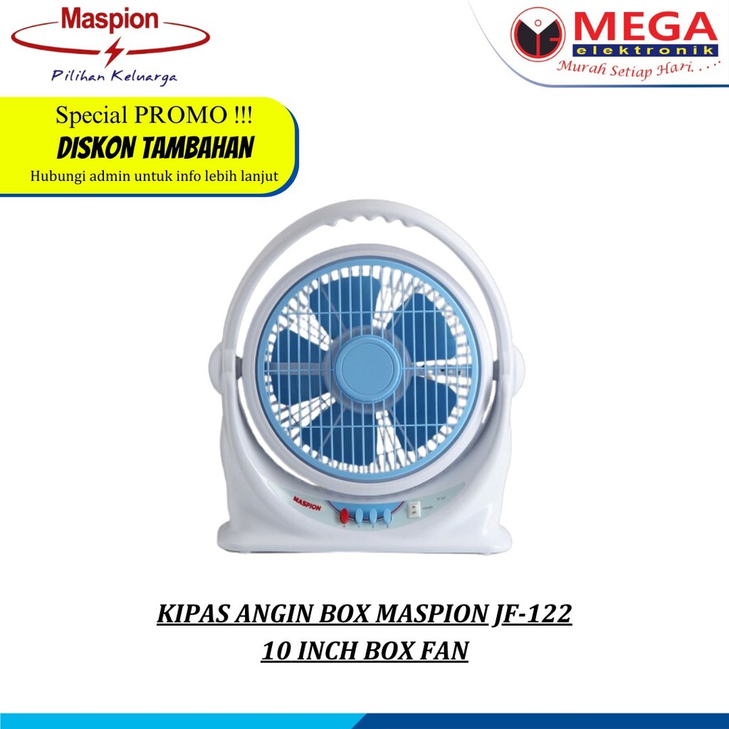 KIPAS ANGIN BOX MASPION JF-122 10 INCH BOX FAN
