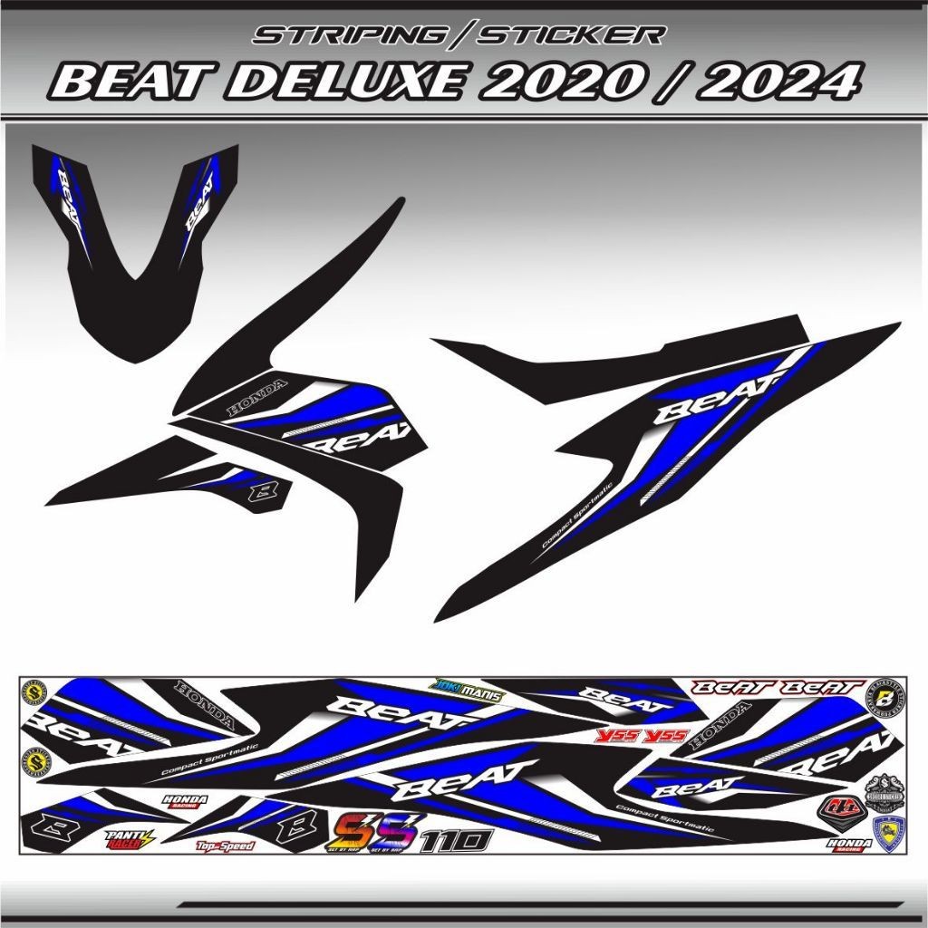 STRIPING MOTOR BEAT 2020 2023 VARIASI STIKER BEAT DELUXE MOTIF SIMPLE STRIPING TERLARIS