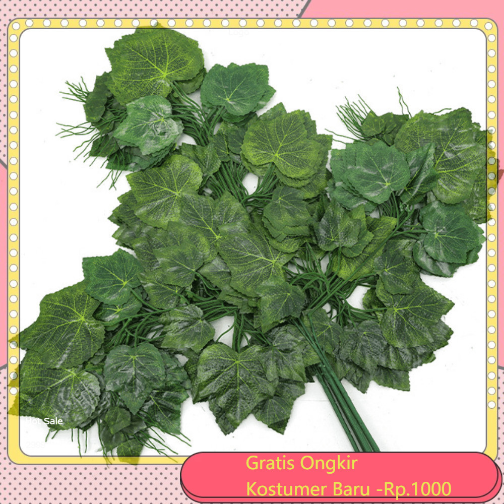 lyigyophile 1 LUSIN Daun Anggur Artificial Daun Maple Daun Plastik Dekorasi Pelaminan Dekorasi
