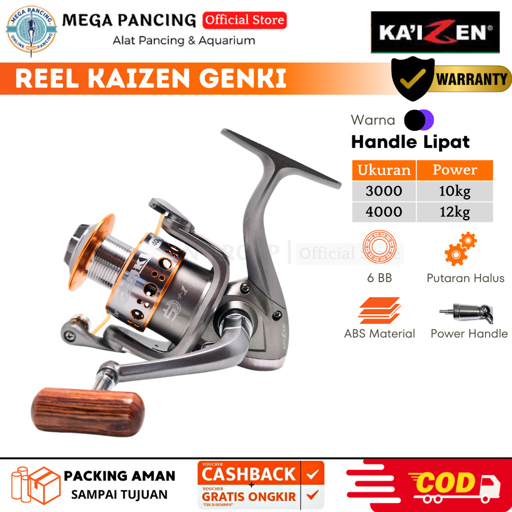 Reel Pancing Kaizen Genki 1000 3000 4000 6000 8000 Spinning
