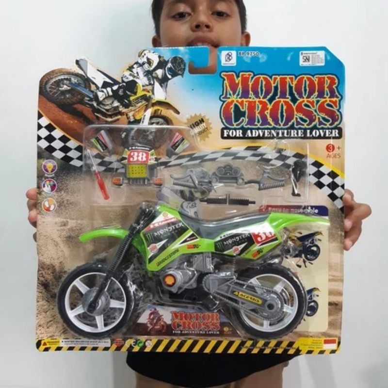 Mainan Moto Cross Rakit Besar – Miniatur Motor Trail Terbaru untuk Anak Laki