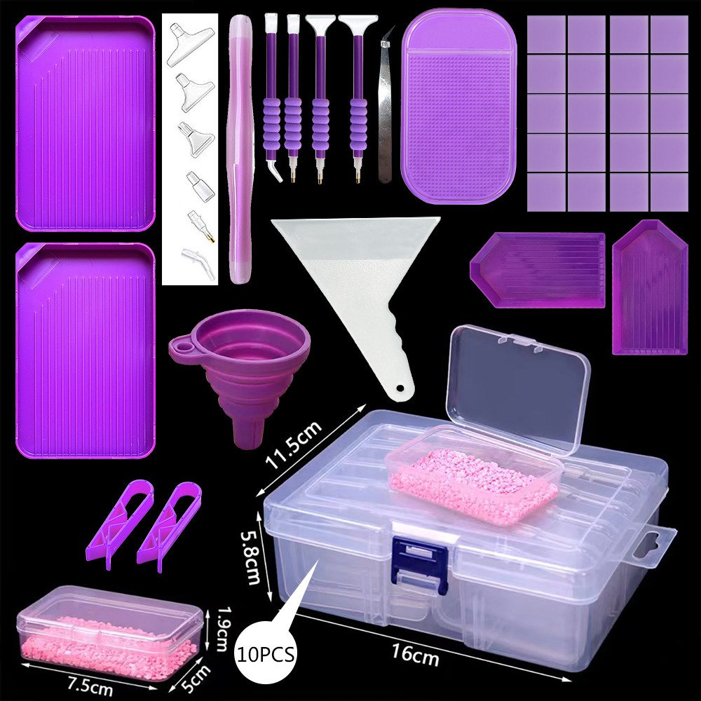 

Painting Diamond Tools Embroidery Set Beads Storage Box Container Label Accessories Plastic Storage Box 5d Tool Kit