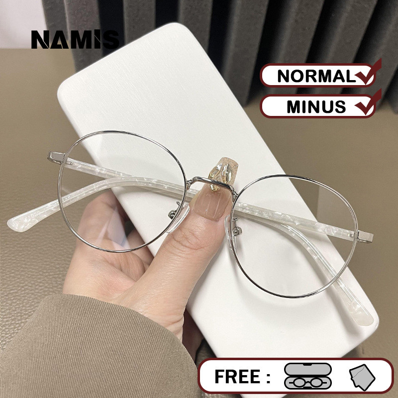 Namis Kacamata Photocromic Minus Wanita Pria Bulat Frame Bluecromic Anti Blueray Kaca Mata Optik
