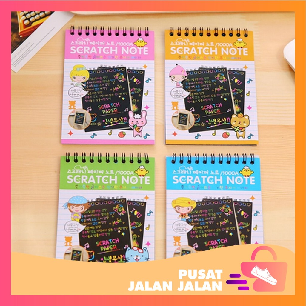 

PJJ - 5817 Scratch Note Mini / Buku Magic Warna Colourful Scratch Note Kecil / Buku Gambar Mini Tulis Gores Ajaib Colourfull