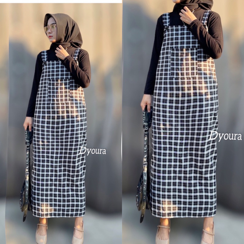 Midi Dress Humaira overall kotak kotak