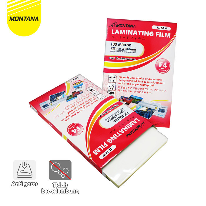 

MONTANA Plastik Laminasi F4 100 Sheets Laminating Film High Quality TL-F4W