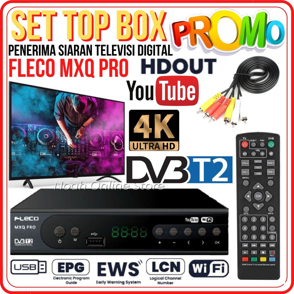 SERBA COD STB Set Top Box FLECO MXQ PRO / STB TV Digital Receiver Penerima Siaran Full HD - FLECO ST