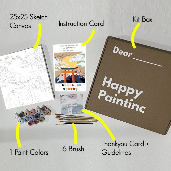 

best -Paint by Numbers Kit: Kyoto | Painting Kit | Gift |Hampers - Torii Gate 1, Tanpa Kuas