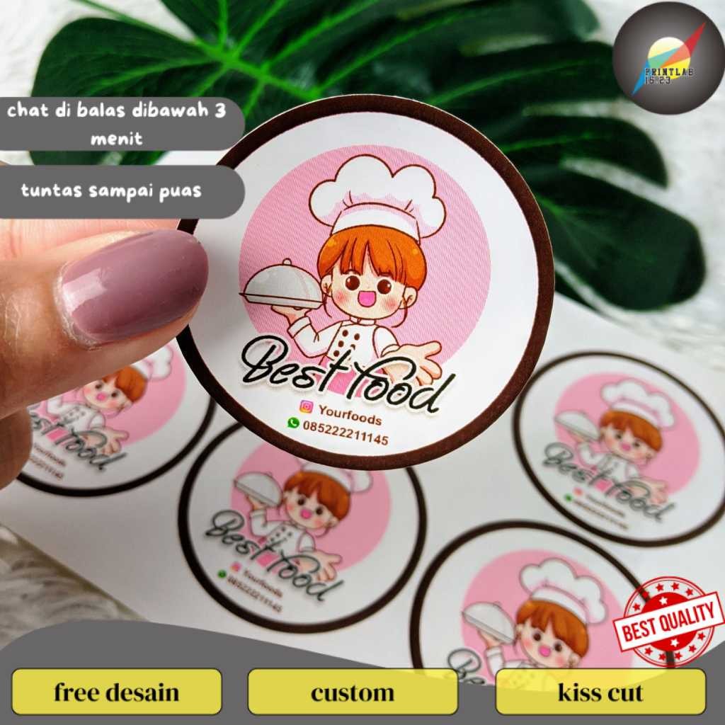 

PrintLab SBC 8-15 Cetak Stiker Bulat Logo Olshop Custom Sticker Label Makanan Free Desain Print