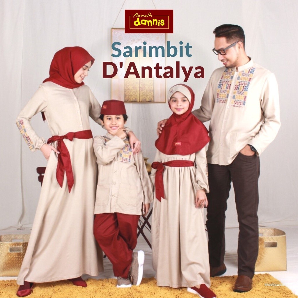 (COD) SARIMBIT DANNIS D'ANTALYA COUPLE KELUARGA LEBARAN NEW DANNIS COLLECTION krem gamis koko anak o