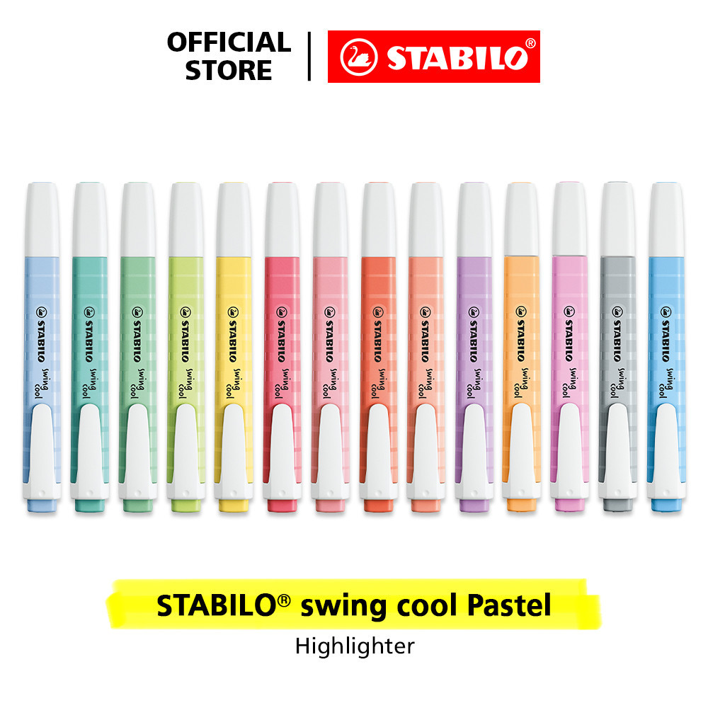 

READY STABILO swing cool Pastel Highlighter Pen Marker Spidol Warna Warni Stationery Set Alat Tulis High Quality