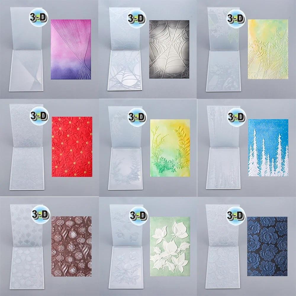 

Christmas Magnolia Frosty Pines Tangled Web 3D Embossing Folder for DIY Scrapbooking Adding Texture Paper Card Making Crafts