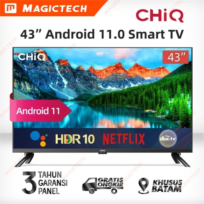 TV LED CHiQ CHANGHONG 43 INCH 43" L43G7P ANDROID 11 FRAMELESS