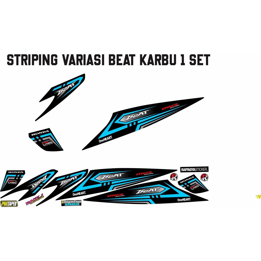 LIS STRIPING VARIASI BEAT KARBU LIS BIRU MUDA STIKER VARIASI