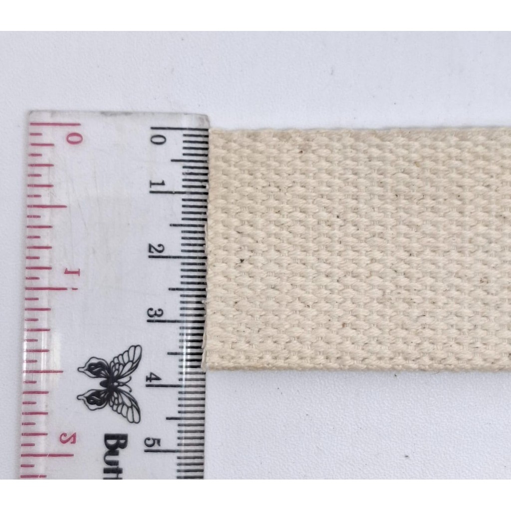 METERAN Webbing Katun  Tebal 4cm Warna Cream