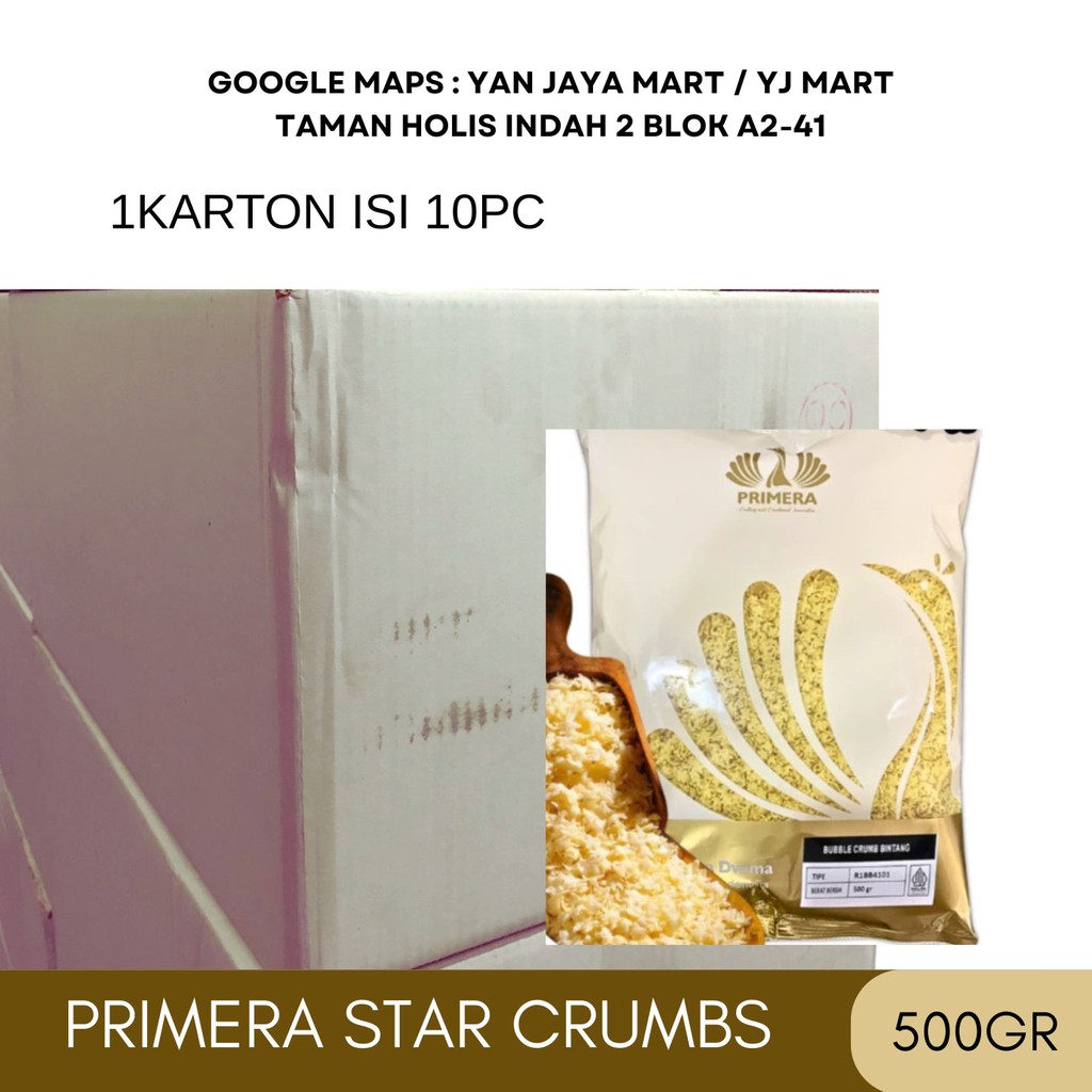 

Primera Star Crumbs / Tepung Bentuk Bintang / Tepung Roti Bintang / Bubble Crumb Bintang / Kemasan 200g/500g 1 CARTON