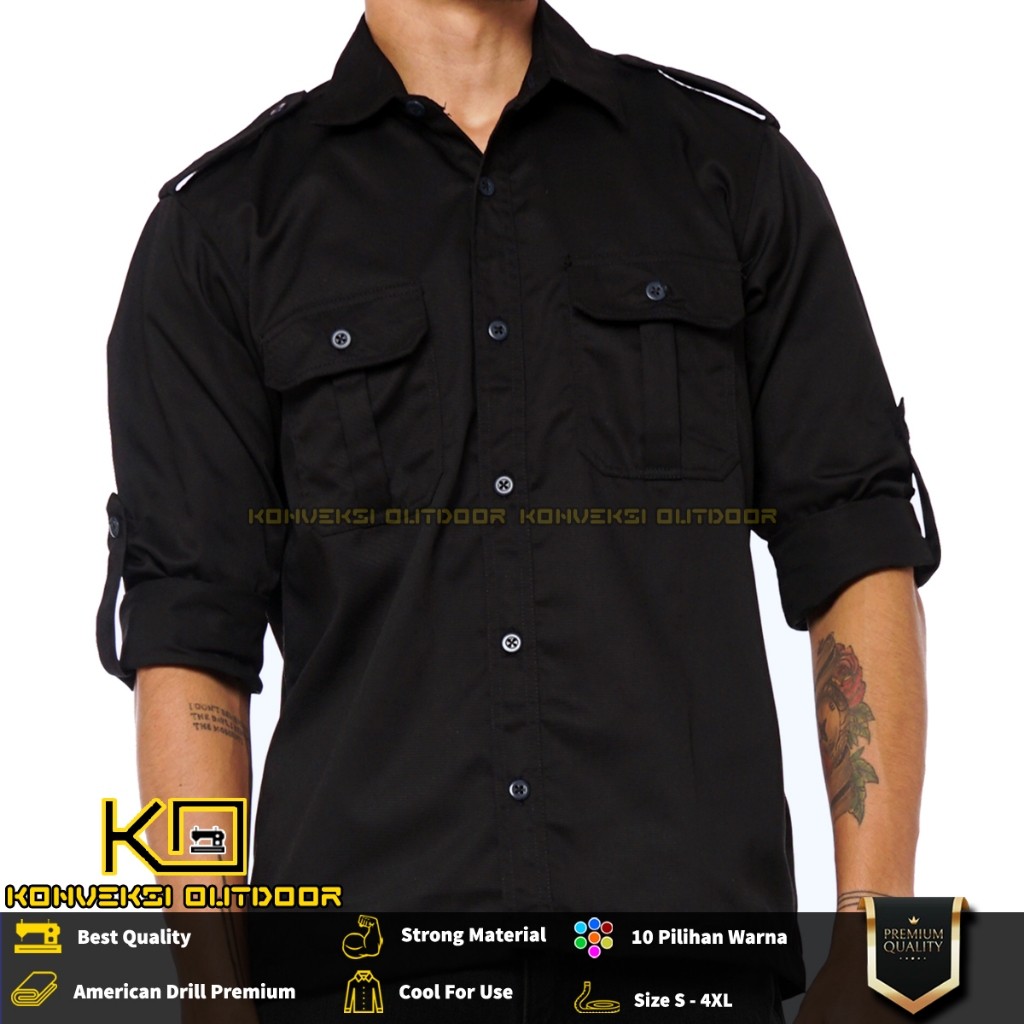 BAJU KEMEJA PDL LAPANGAN OUTDOOR INDOOR PRIA LENGAN PANJANG - Seragam Kerja Kantor Group Kemeja Lapa