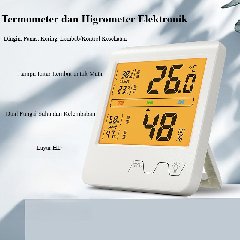 Hygrometer Thermometer Humidity Meter Alat Ukur Lembab Ruangan Kelembapan Suhu Cocok Untuk Bayi