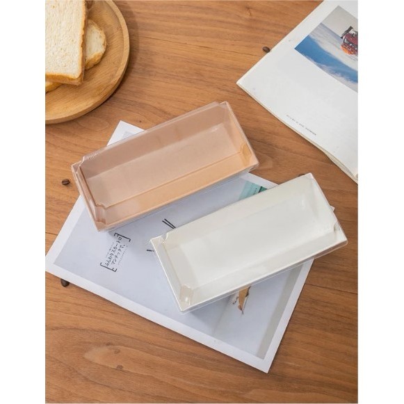 KOTAK MIKA BURGER PANJANG KERTAS COKLAT MN-1659 UKURAN 17,5X7X6,5 CM  DAN KOTAK MIKA BURGER PANJANG 