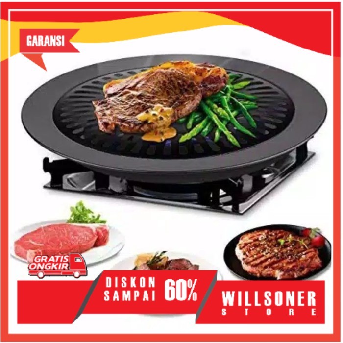 Alat Pemanggang Daging Ala Korea/Ultra Grill Pan 32cm/Panggangan Korean BBQ Plate Bulat 32cm