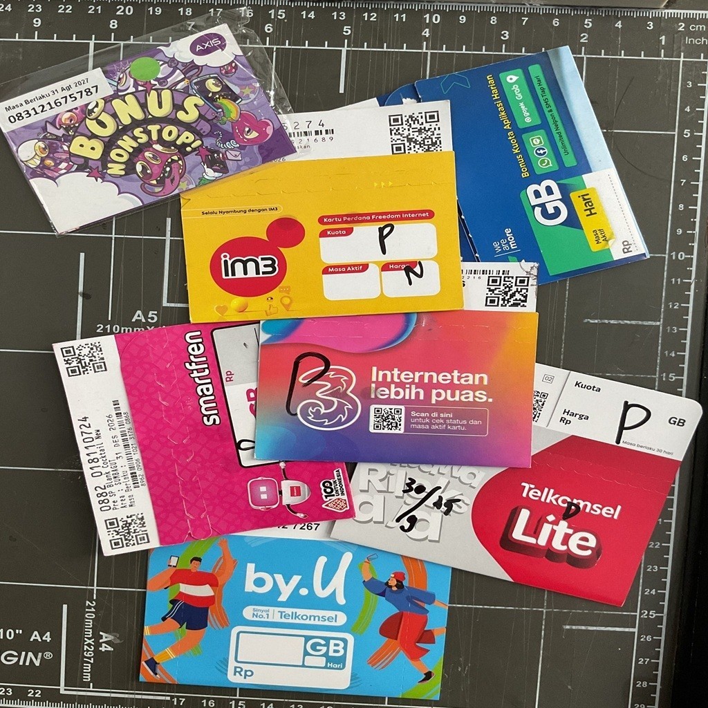 Kartu Perdana All Operator TELKOMSEL AXIS XL INDOSAT IM3 BYU SMARTFREN TRI Kosongan