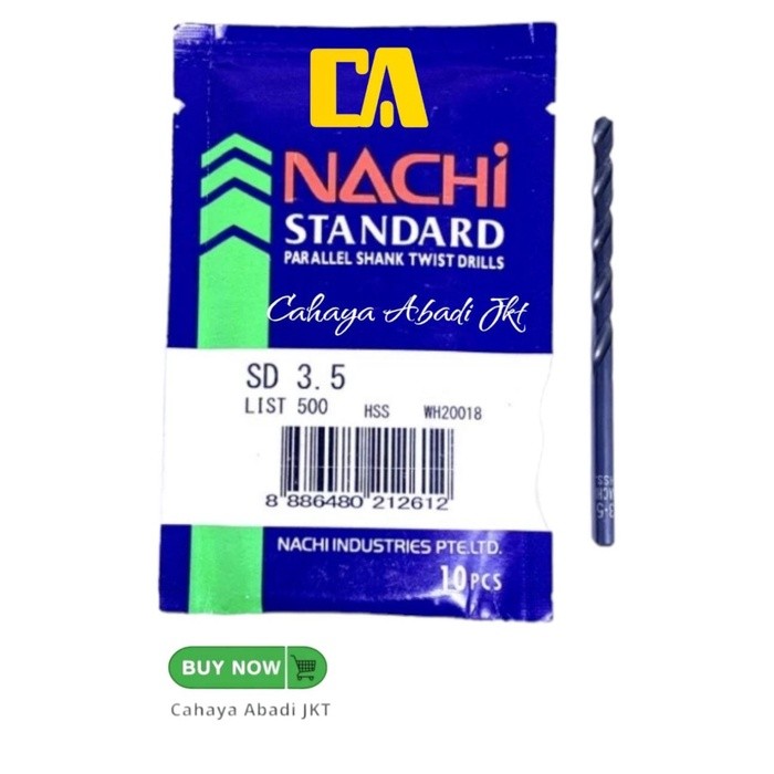 Mata Bor Besi NACHI 3,5mm / Mata Bor NACHI HSS 3,5mm