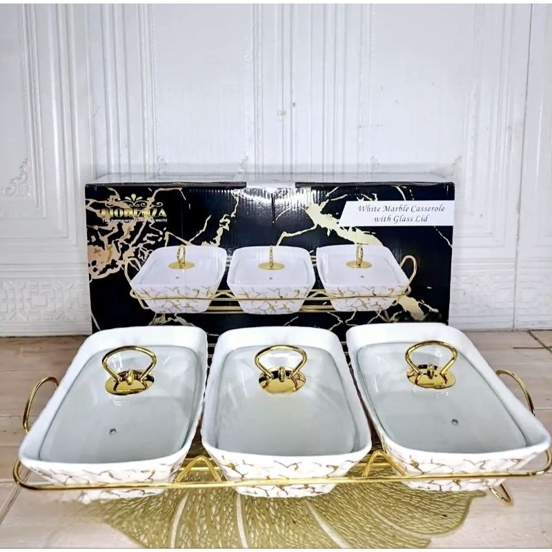 Prasmanan Gandeng Keramik Marble Fiorenza Set 3 Pcs